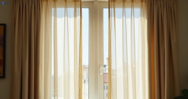 Dusty and dull curtains in mount-kembla-nsw before steam cleaning